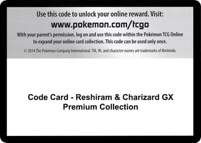 Code Card - Reshiram & Charizard GX Premium Collection