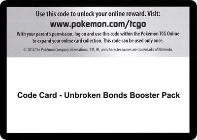 Code Card - Unbroken Bonds Booster Pack