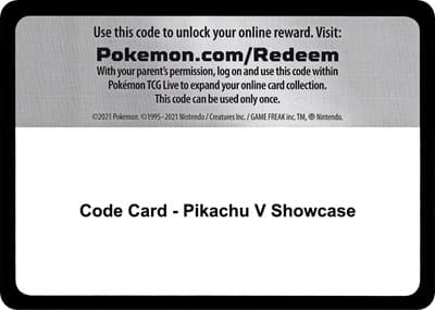 Code Card - Pikachu V Showcase