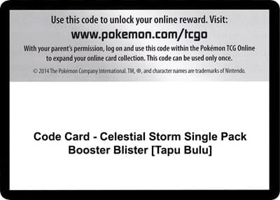 Code Card - Celestial Storm Single Pack Booster Blister [Tapu Bulu]