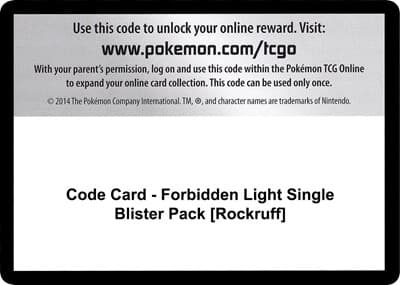 Code Card - Forbidden Light Single Blister Pack [Rockruff]