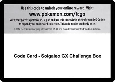 Code Card - Solgaleo GX Challenge Box