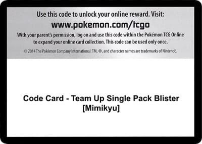 Code Card - Team Up Single Pack Blister [Mimikyu]