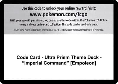 Code Card - Ultra Prism Theme Deck - "Imperial Command" [Empoleon]