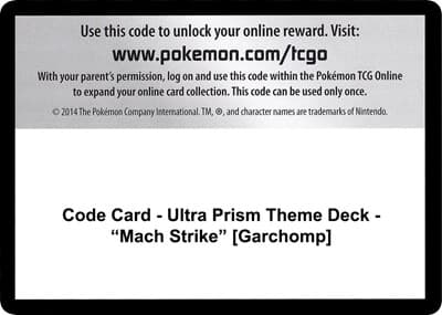 Code Card - Ultra Prism Theme Deck - "Mach Strike" [Garchomp]