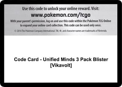 Code Card - Unified Minds 3 Pack Blister [Vikavolt]