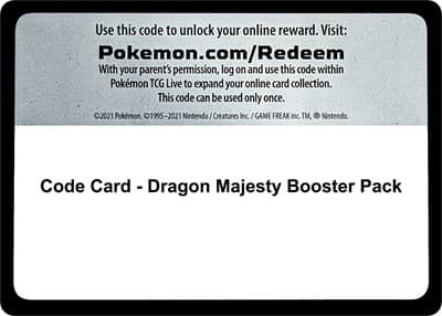 Code Card - Dragon Majesty Booster Pack