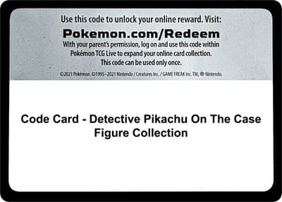 Code Card - Detective Pikachu On The Case Figure Collection