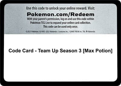 Code Card - Team Up Season 3 [Max Potion]