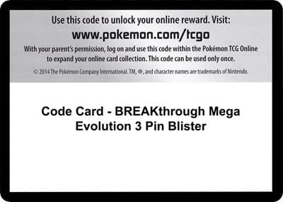 Code Card - BREAKthrough Mega Evolution 3 Pin Blister