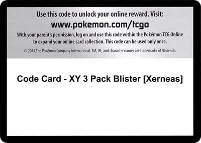 Code Card - XY 3 Pack Blister [Xerneas]