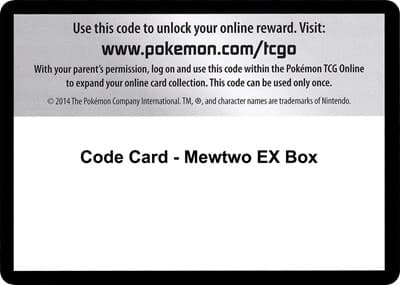 Code Card - Mewtwo EX Box