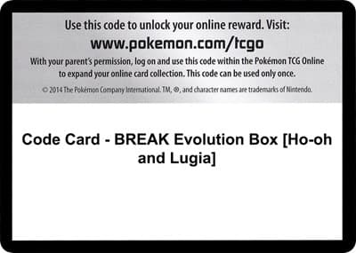 Code Card - BREAK Evolution Box [Ho-oh and Lugia]