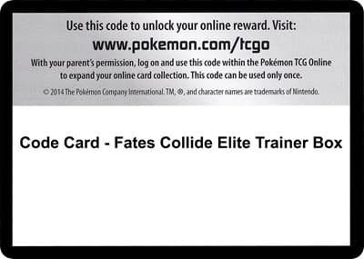 Code Card - Fates Collide Elite Trainer Box