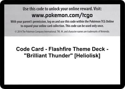 Code Card - Flashfire Theme Deck - "Brilliant Thunder" [Heliolisk]