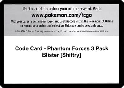 Code Card - Phantom Forces 3 Pack Blister [Shiftry]