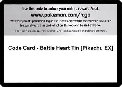 Code Card - Battle Heart Tin [Pikachu EX]