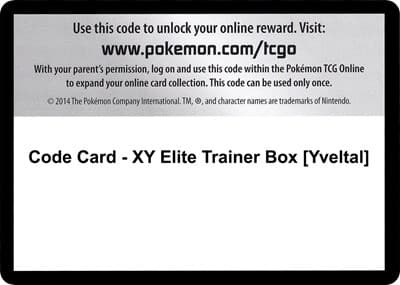 Code Card - XY Elite Trainer Box [Yveltal]