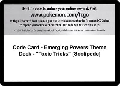 Code Card - Emerging Powers Theme Deck - "Toxic Tricks" [Scolipede]