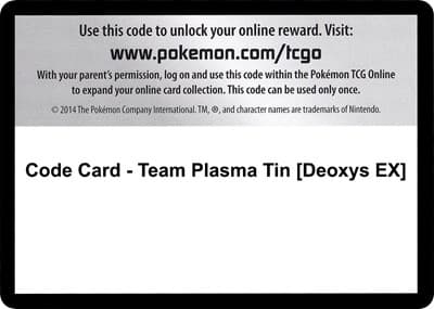 Code Card - Team Plasma Tin [Deoxys EX]