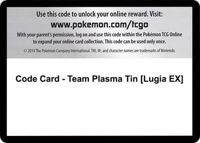 Code Card - Team Plasma Tin [Lugia EX]