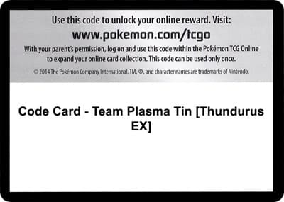 Code Card - Team Plasma Tin [Thundurus EX]