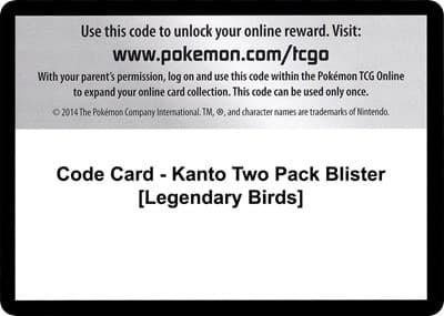 Code Card - Kanto Two Pack Blister [Legendary Birds]