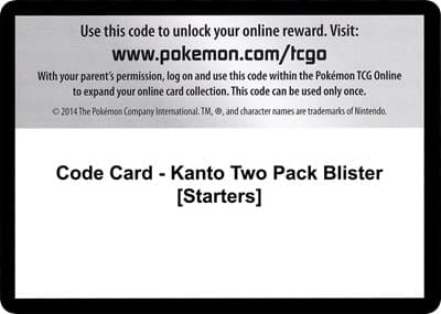 Code Card - Kanto Two Pack Blister [Starters]