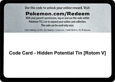 Code Card - Hidden Potential Tin [Rotom V]