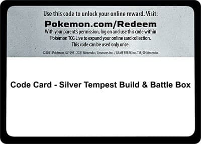 Code Card - Silver Tempest Build & Battle Box