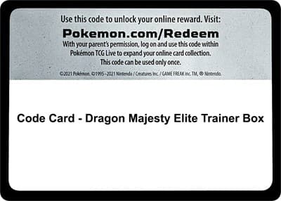 Code Card - Dragon Majesty Elite Trainer Box