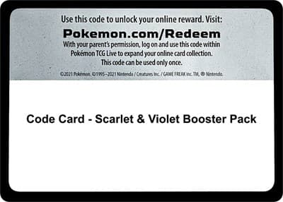 Code Card - Scarlet & Violet Booster Pack