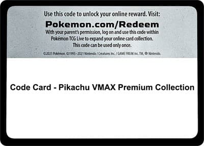 Code Card - Pikachu VMAX Premium Collection
