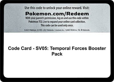 Code Card - SV05: Temporal Forces Booster Pack