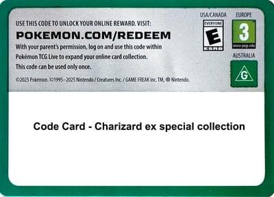 Code Card - Charizard ex special collection