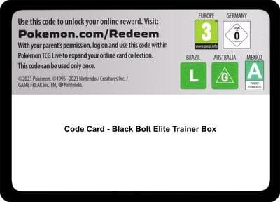 Code Card - Black Bolt Elite Trainer Box