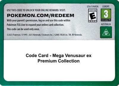 Code Card - Mega Venusaur ex Premium Collection